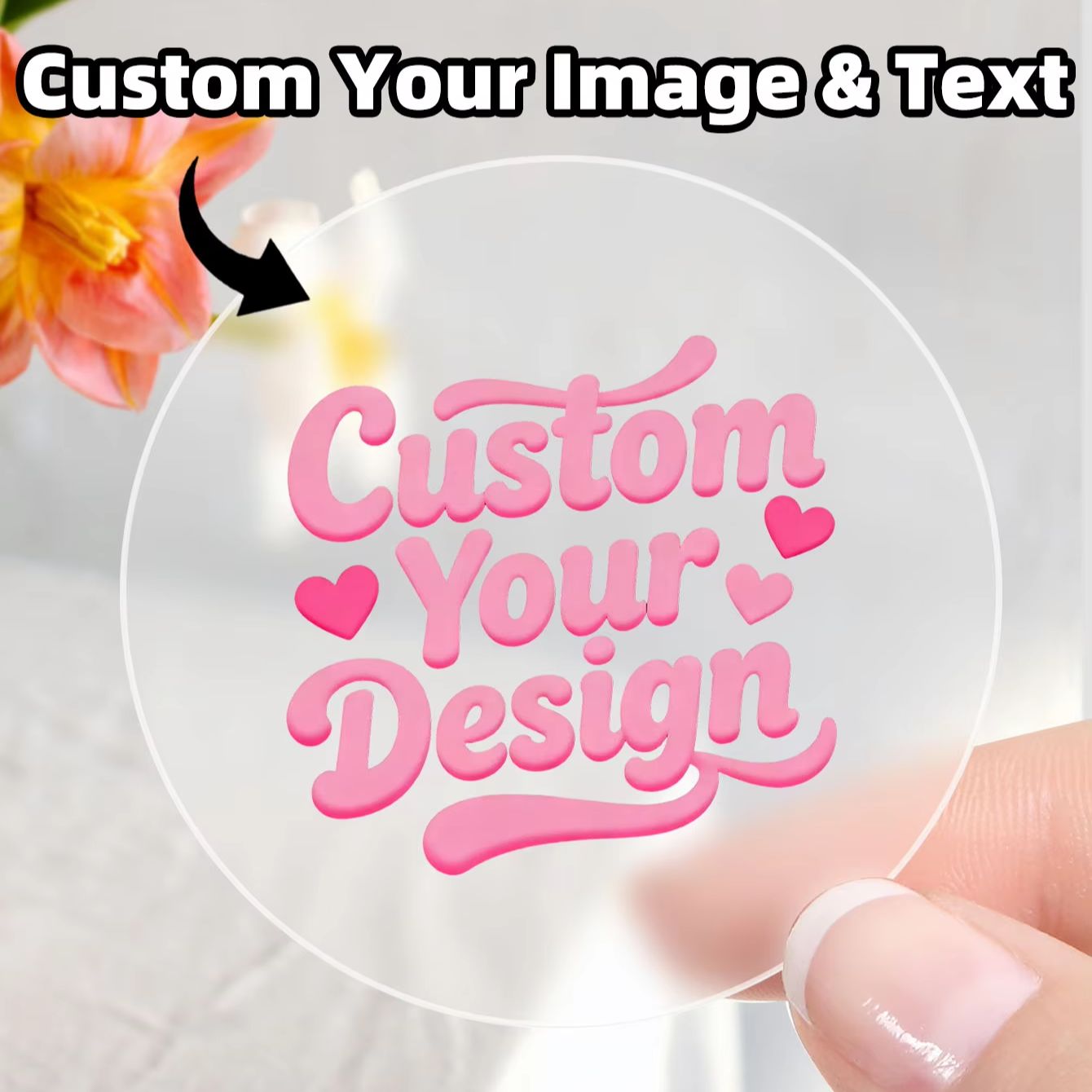 Candle Souvenir - 1-90PCS Adesivos Redondos Transparentes Personalizados para